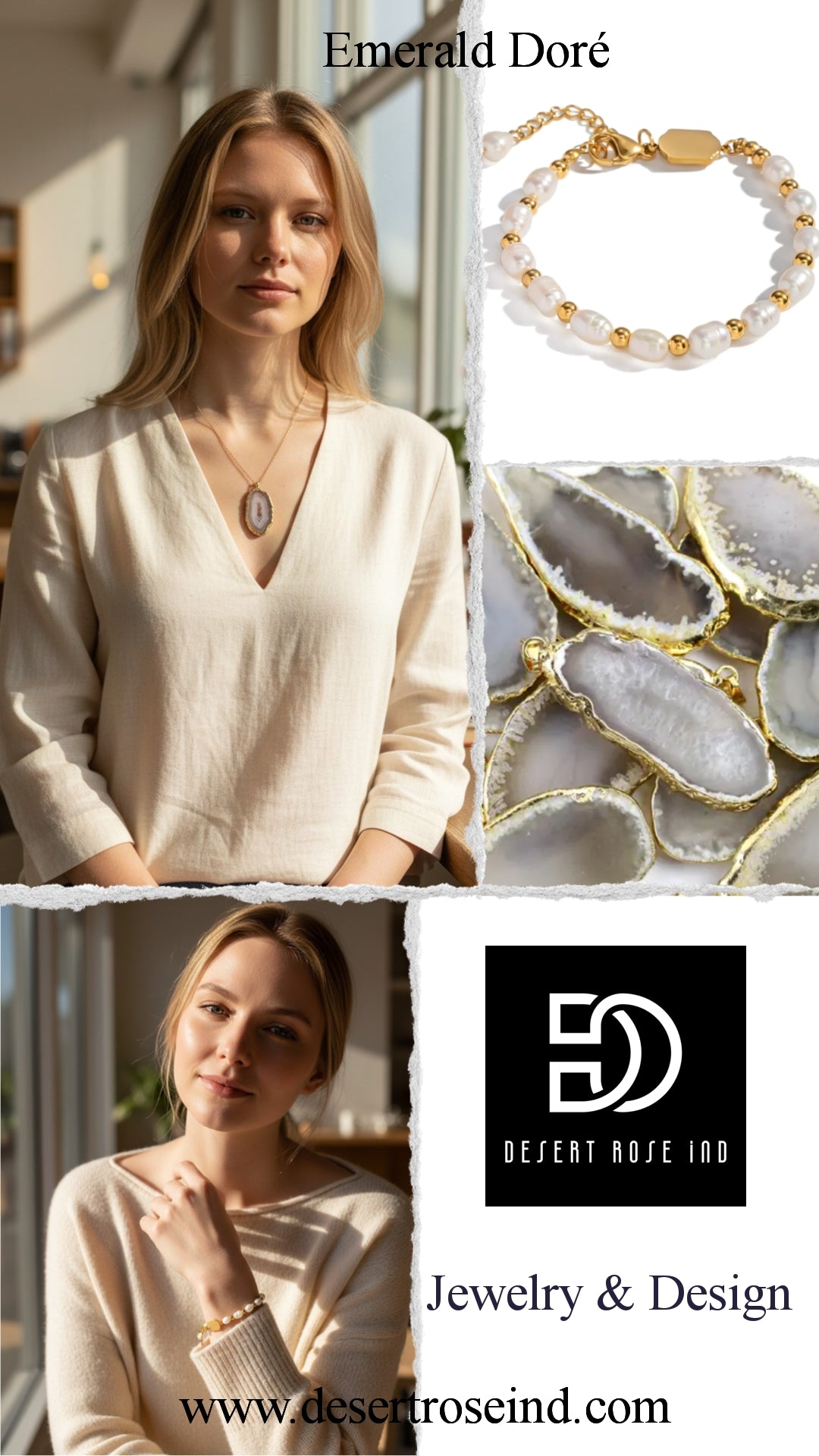 Freshwater Pearl Bead w/Gold Accent Bracelet