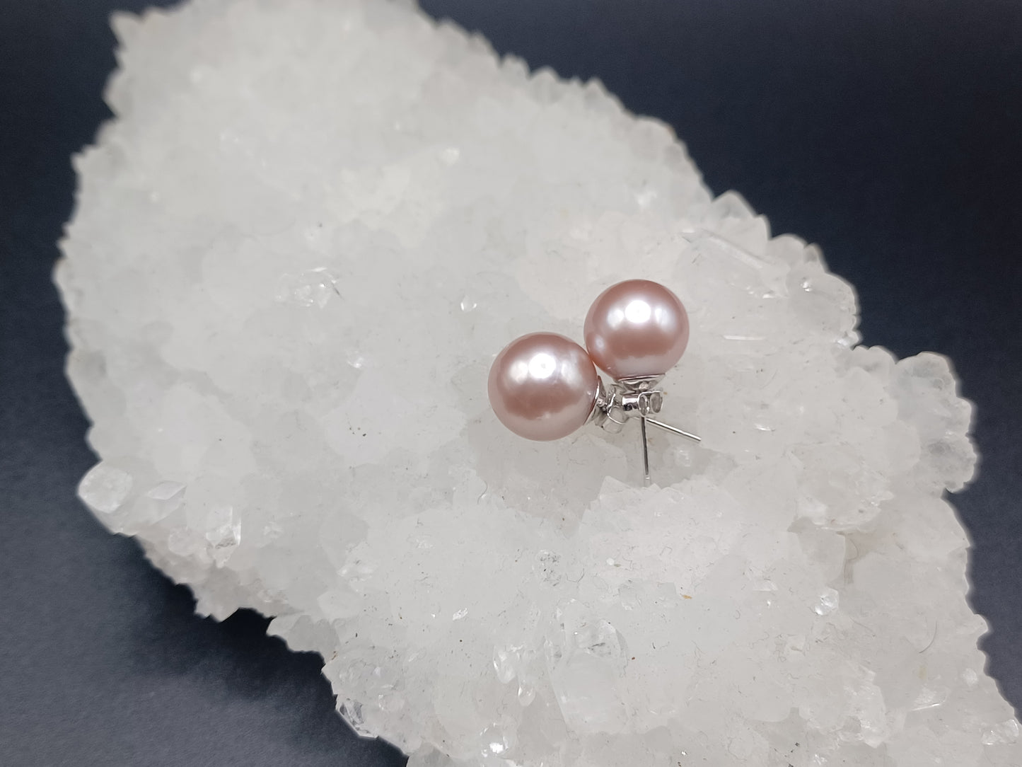 Elegant 10mm Pink Edison Pearl Stud Earrings