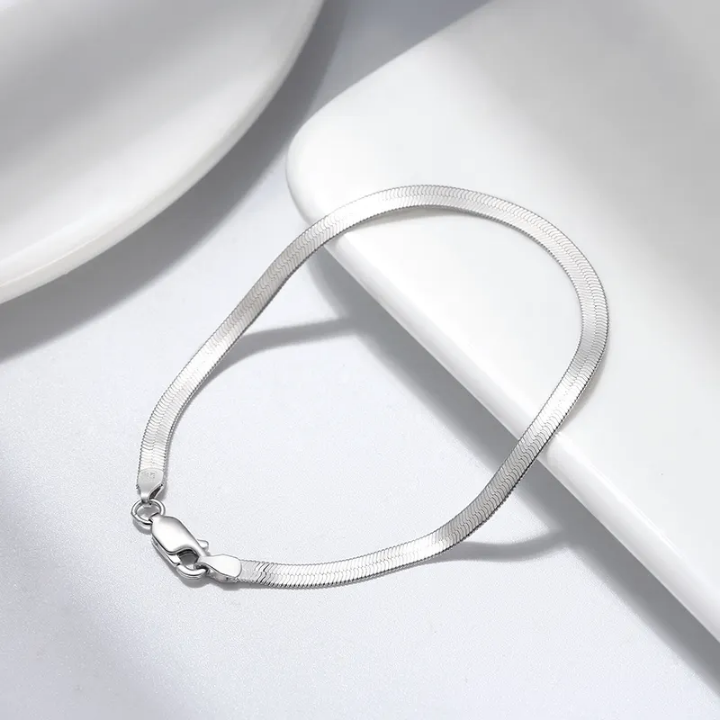 Silver Herringbone Bracelet