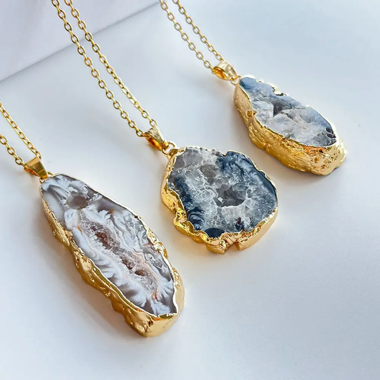 Natural Agate Slice Necklace