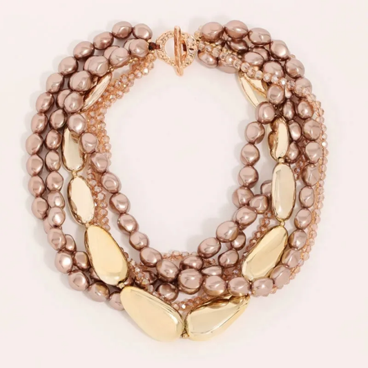 Rose Gold Pearl Fashion Necklace