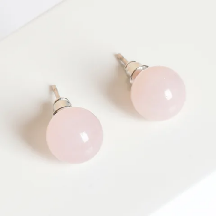 Rose Quartz Stud Earrings