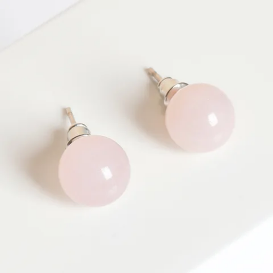 Rose Quartz Stud Earrings