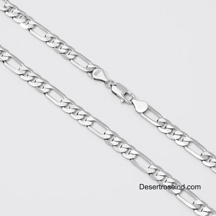 8" Silver Italian Figaro Bracelet